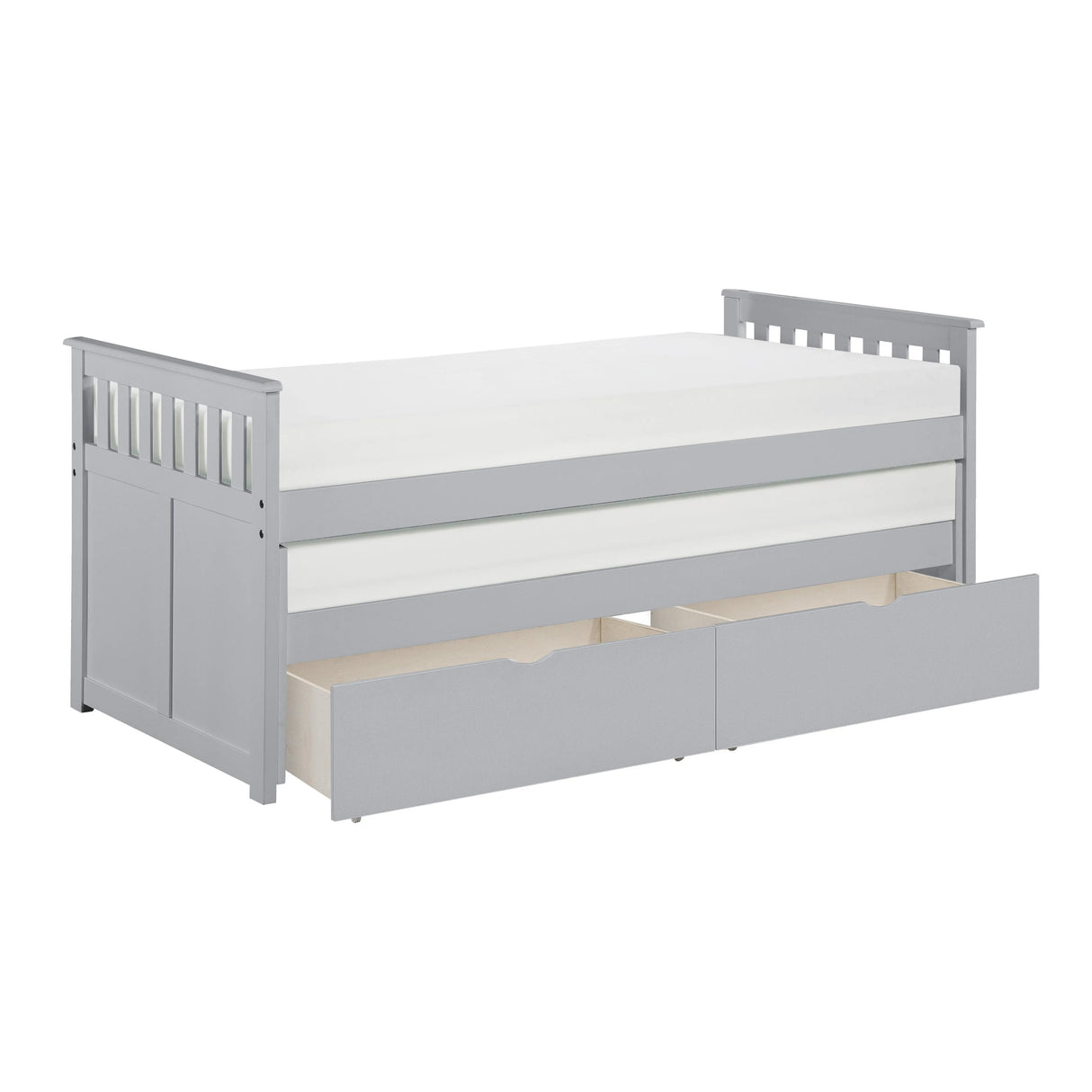 Orion Gray Twin/Twin Bed with Storage Boxes by Homelegance at Eve Furniture