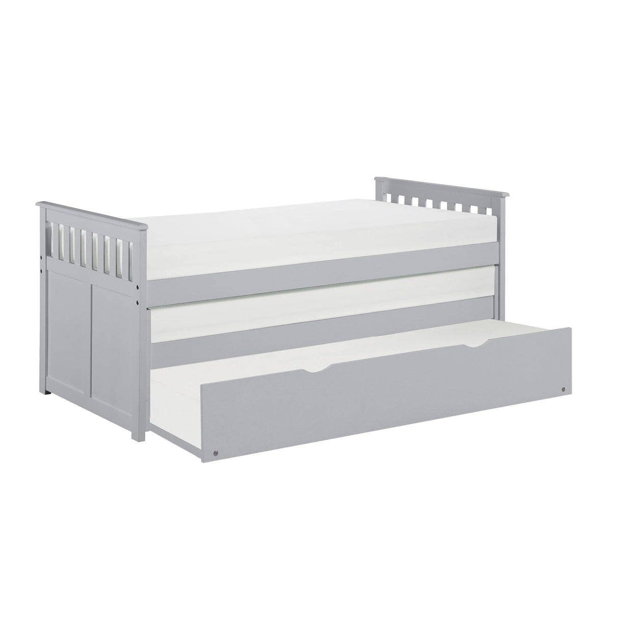 Orion Gray Twin/Twin Bed with Twin Trundle by Homelegance at Eve Furniture