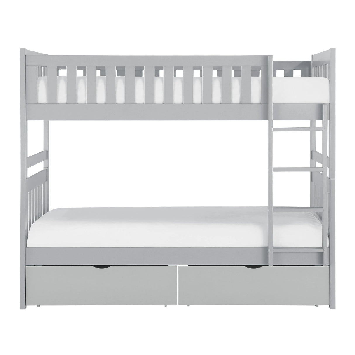 Orion Gray Twin/Twin Bunk Bed with Storage Boxes by Homelegance at Eve Furniture