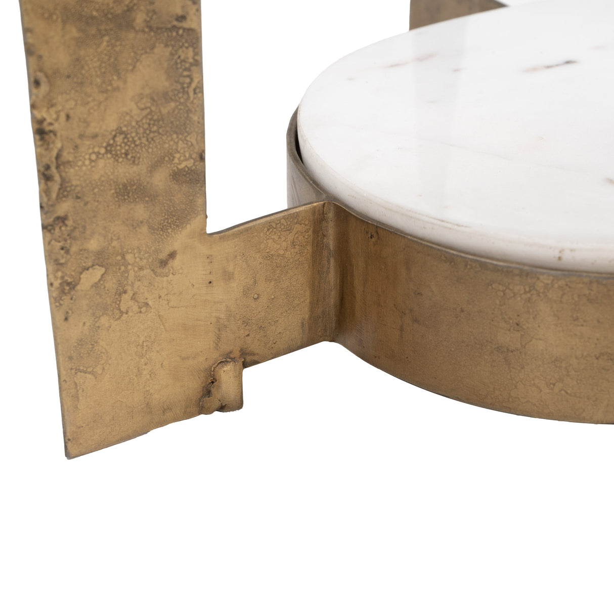 Orion White & Brass Accent Table by Zuomod at Eve Furniture