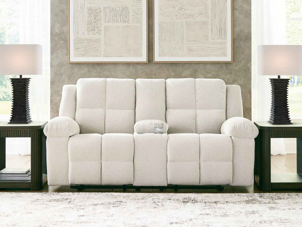 Orlen Winter Reclining Loveseat with Console by Ashley at Eve Furniture