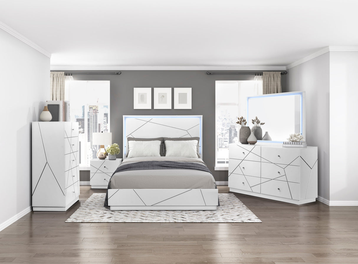 Orlo White California King Bed by Homelegance at Eve Furniture