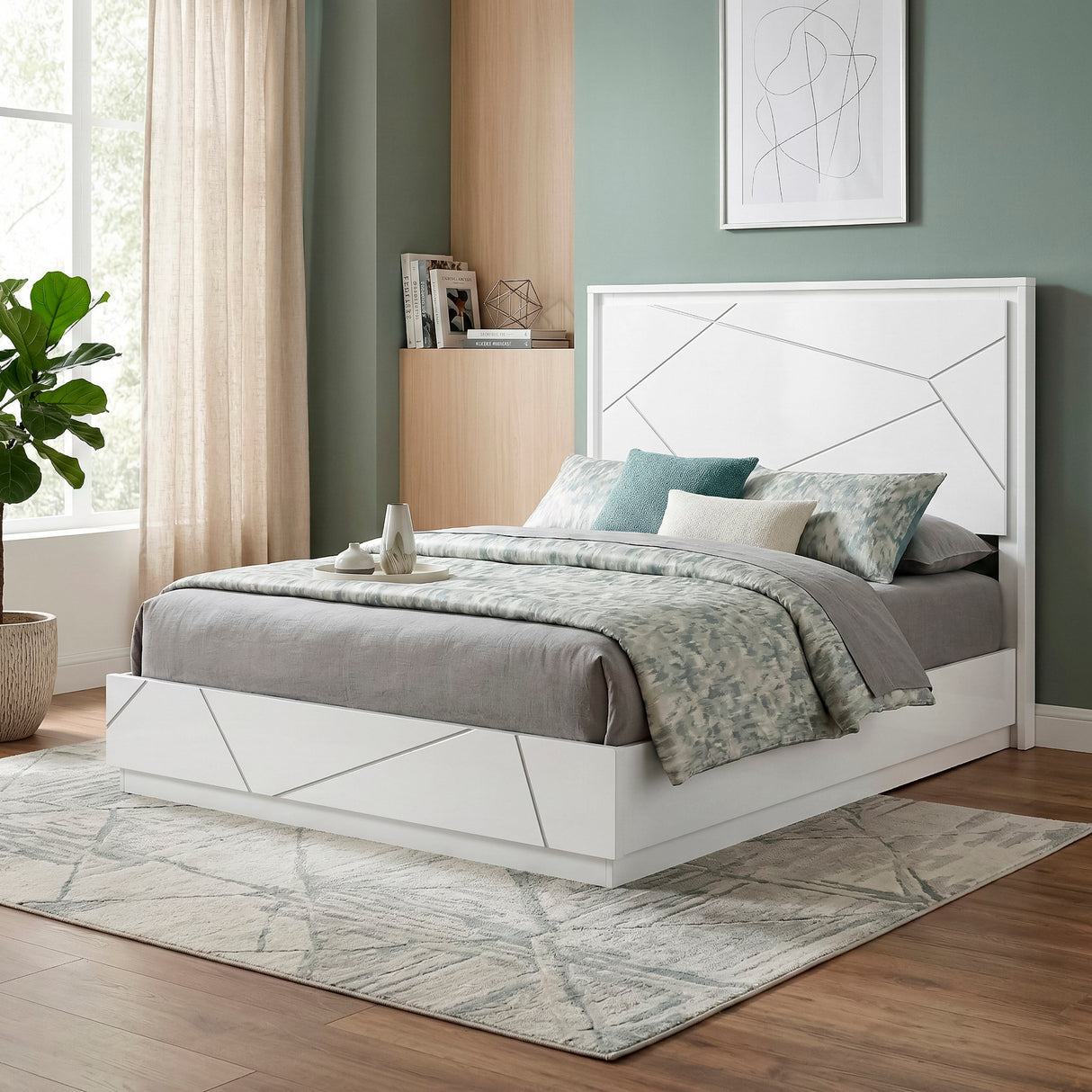 Orlo White Queen Bed by Homelegance at Eve Furniture
