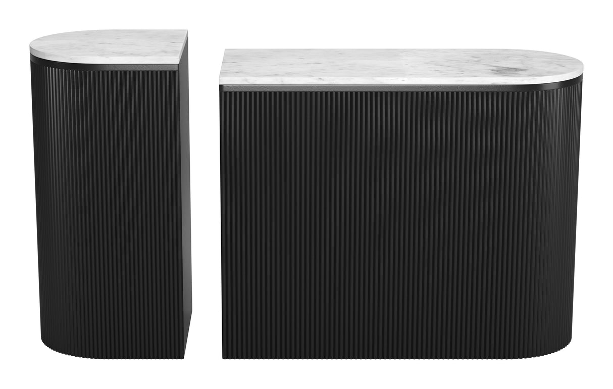 Ormara White & Black Console Table Set (2-Piece) by Zuomod at Eve Furniture