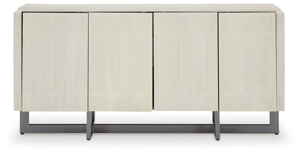 Ornawel Distressed White Accent Cabinet by Ashley at Eve Furniture