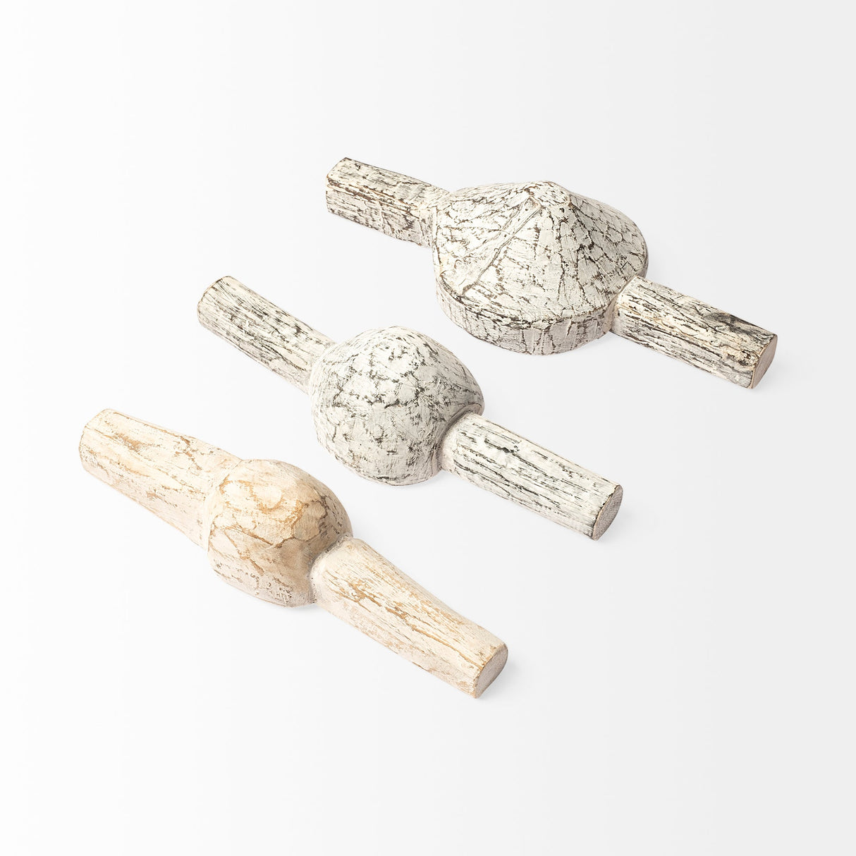 Oro (Set of 3) White Tribal Inspired Measuring Cups by Mercana at Eve Furniture