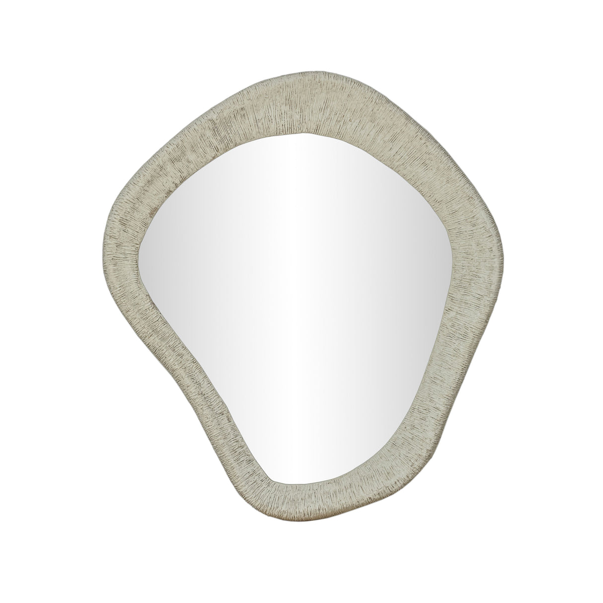 Orpheus 35"X31" Ribbed Faux Stone Wall Mirror by TOV Furniture at Eve Furniture