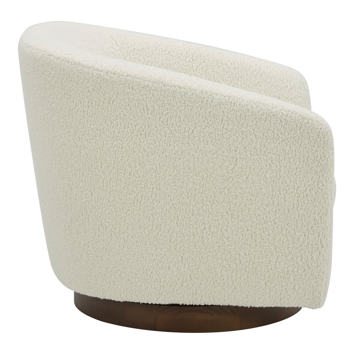 Oscy Faux Shearling White Swivel Chair by MOES at Eve Furniture