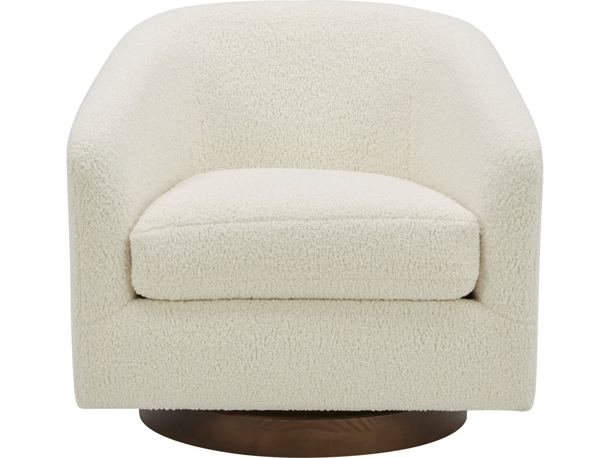 Oscy Faux Shearling White Swivel Chair by Moe's Home at Eve Furniture