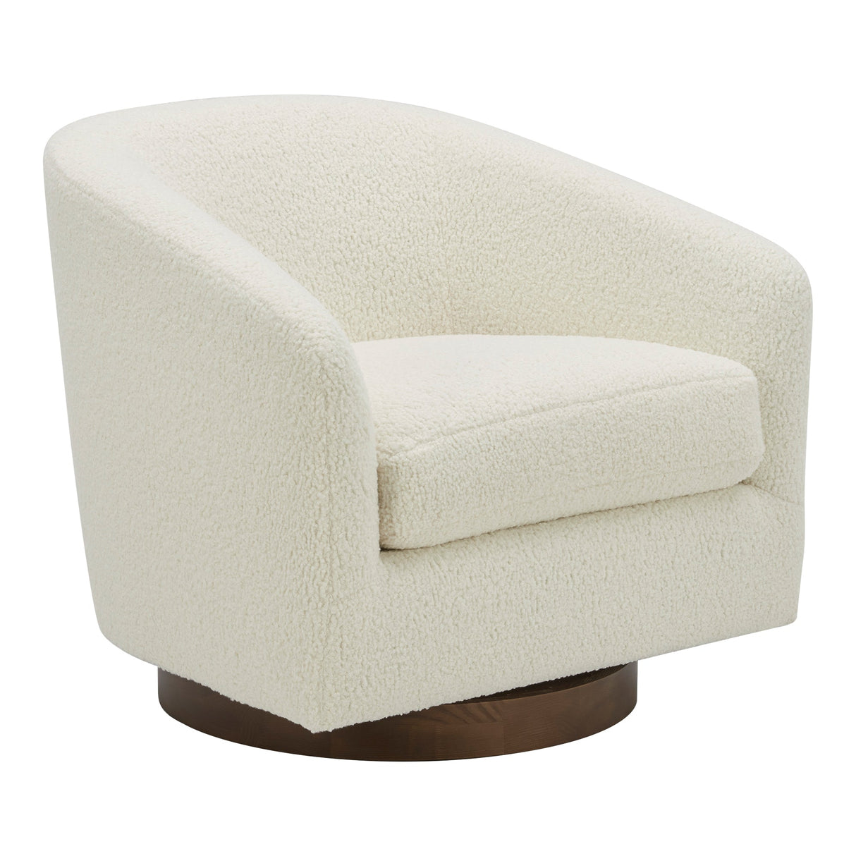 Oscy Faux Shearling White Swivel Chair by Moe's Home at Eve Furniture