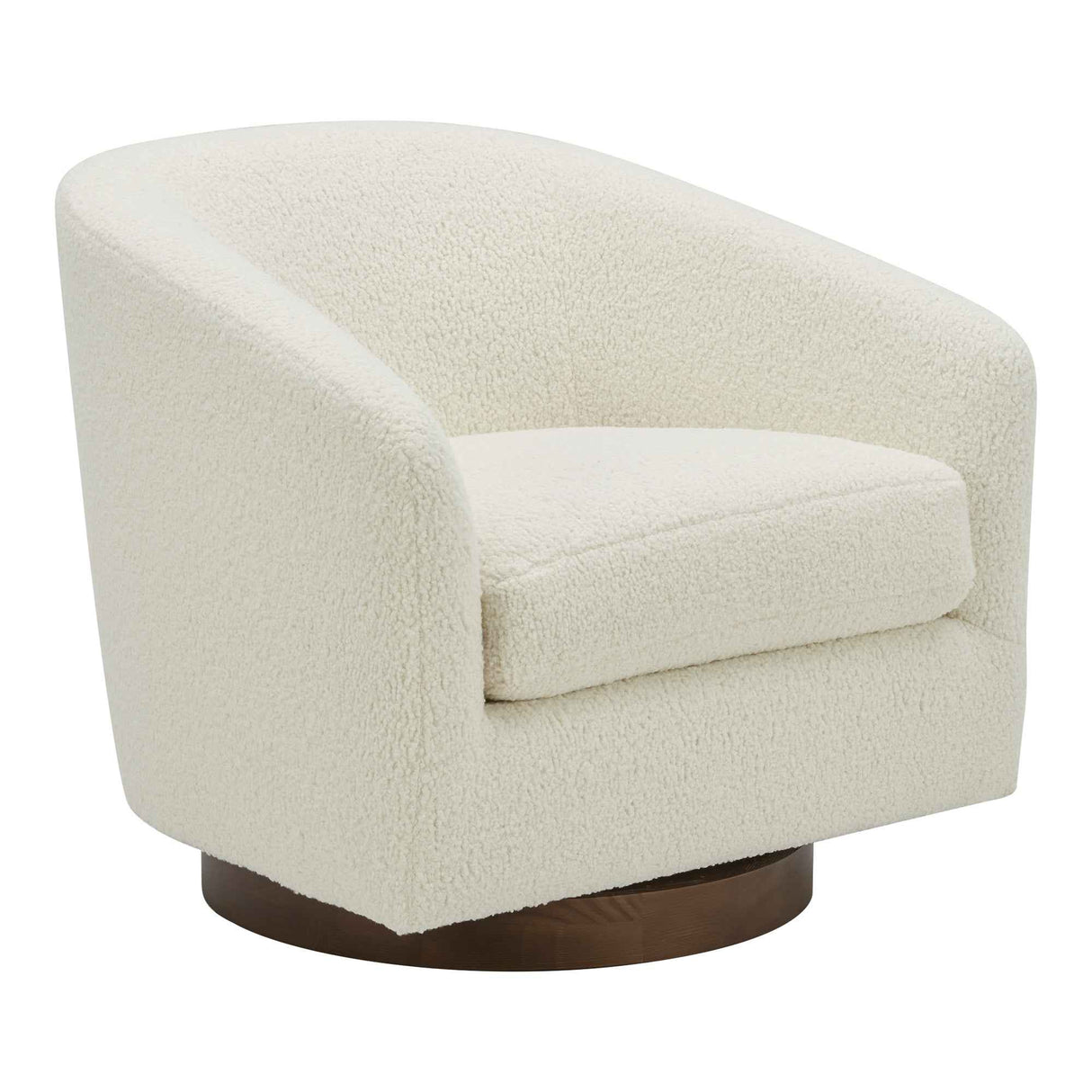 Oscy Faux Shearling White Swivel Chair