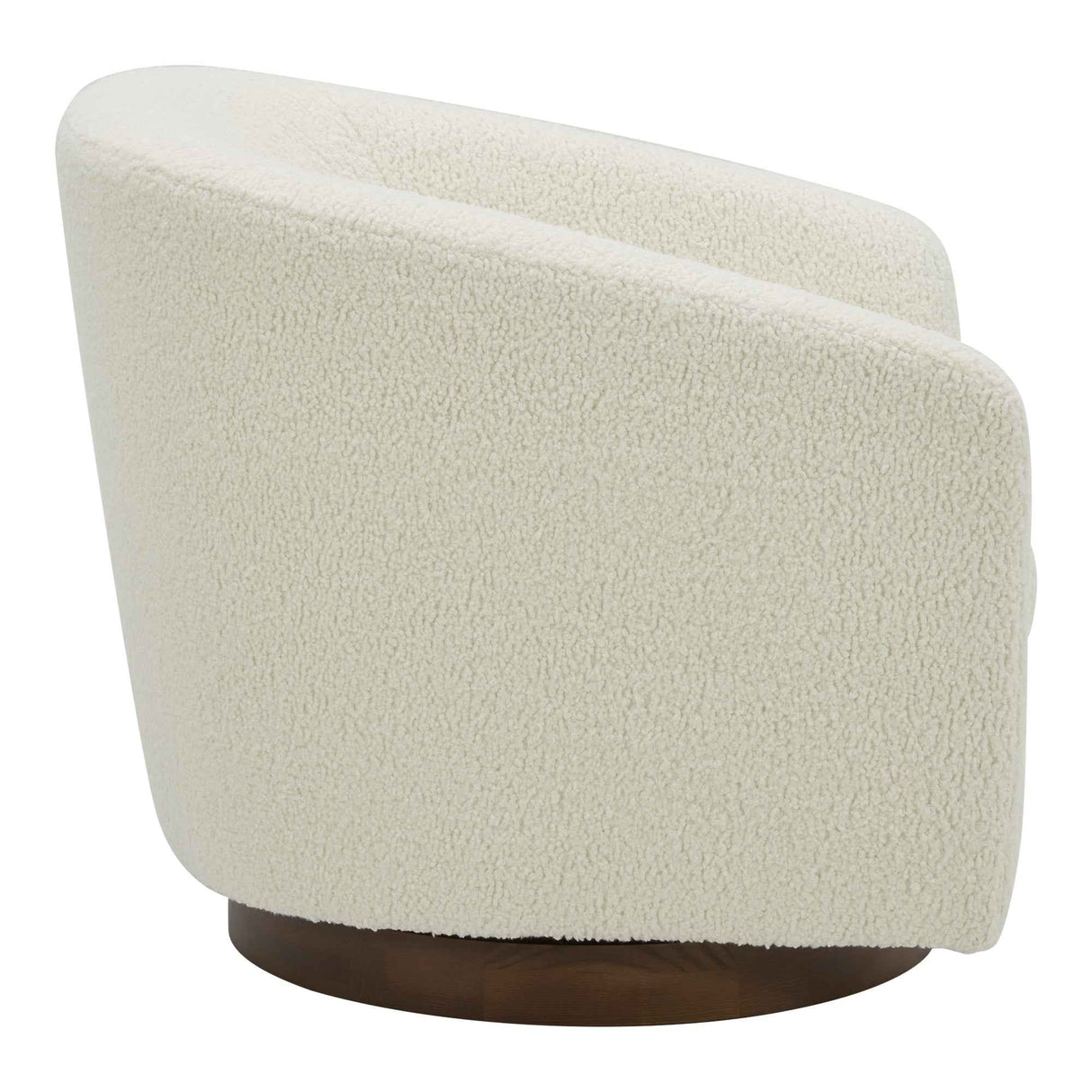Oscy Faux Shearling White Swivel Chair