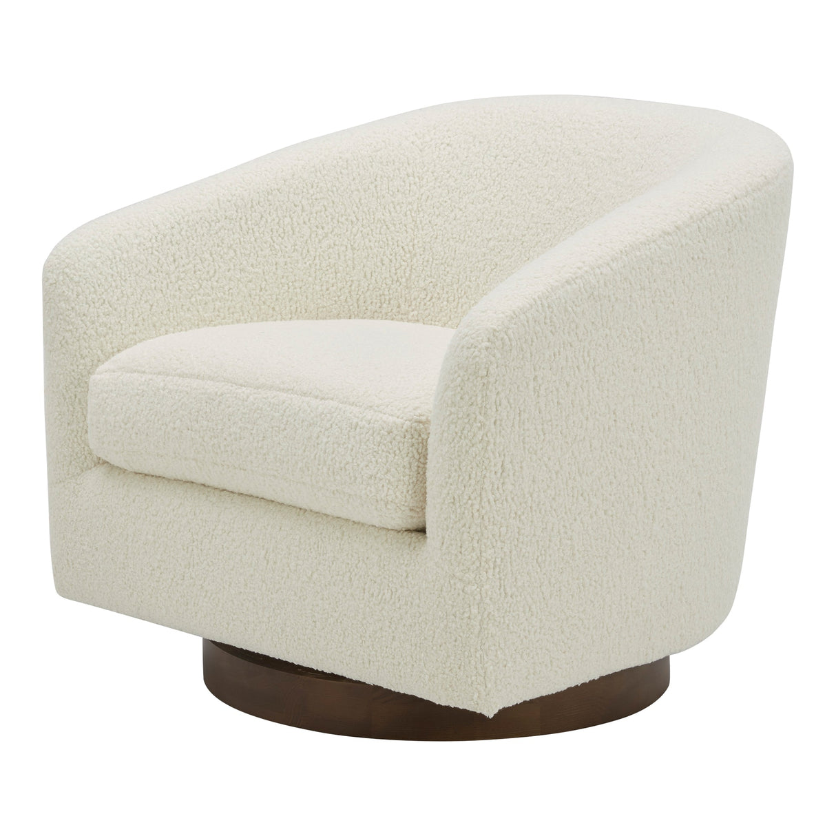 Oscy Faux Shearling White Swivel Chair by Moe's Home at Eve Furniture