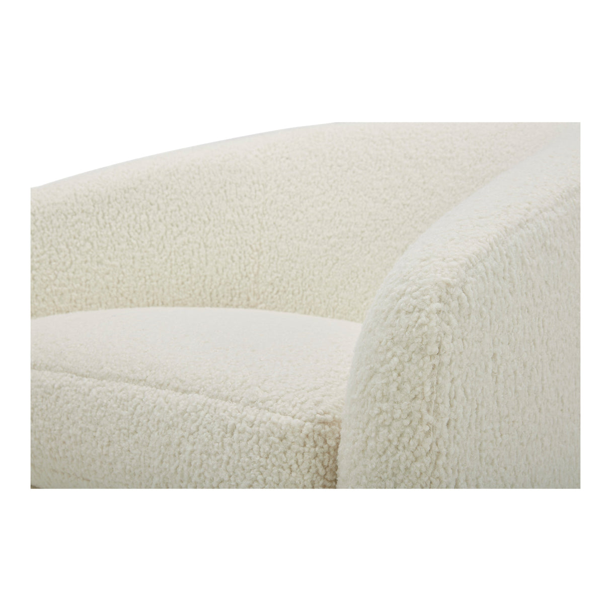 Oscy Faux Shearling White Swivel Chair by Moe's Home at Eve Furniture