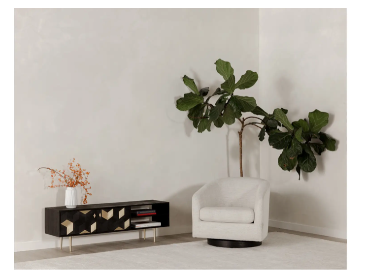 Oscy Swivel Chair Splashed White by Moe's Home at Eve Furniture