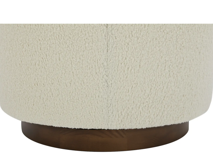 Oscy Swivel Chair Vegan Shearling White by Moe's Home at Eve Furniture