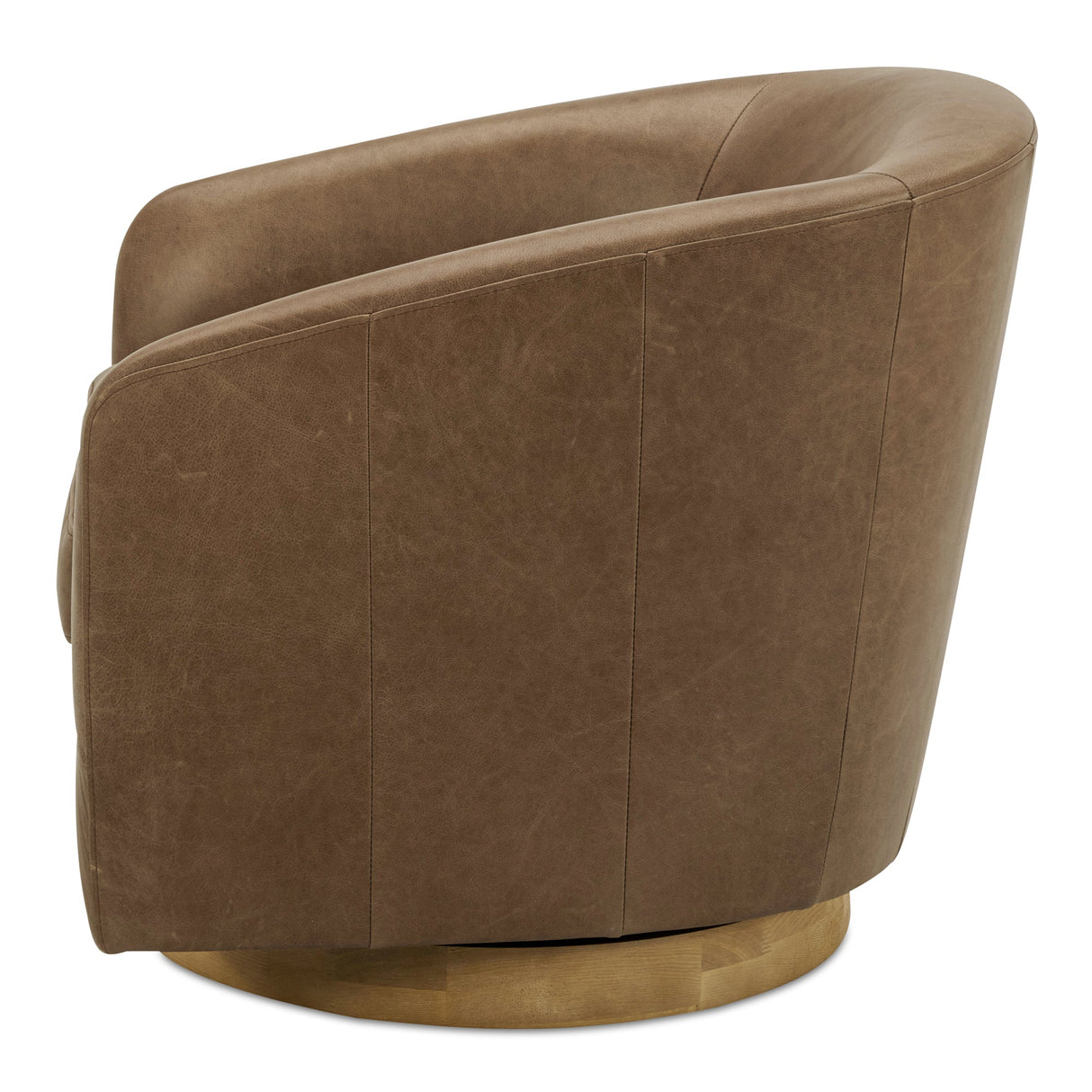 Oscy Tan Leather Leather Swivel Chair by MOES at Eve Furniture