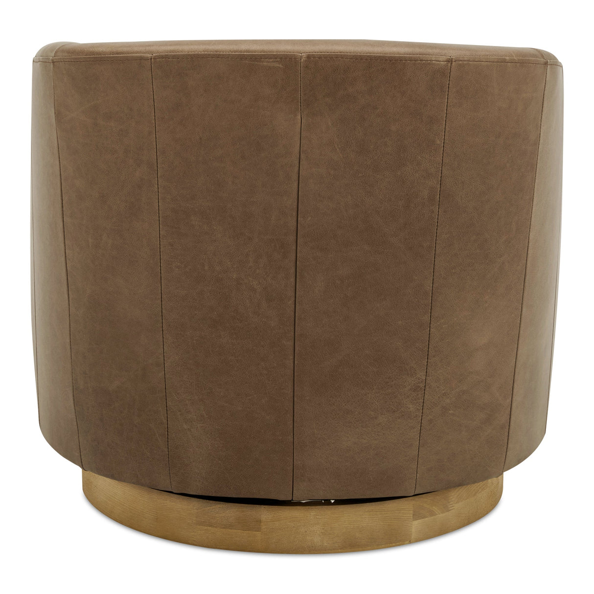 Oscy Tan Leather Leather Swivel Chair by MOES at Eve Furniture