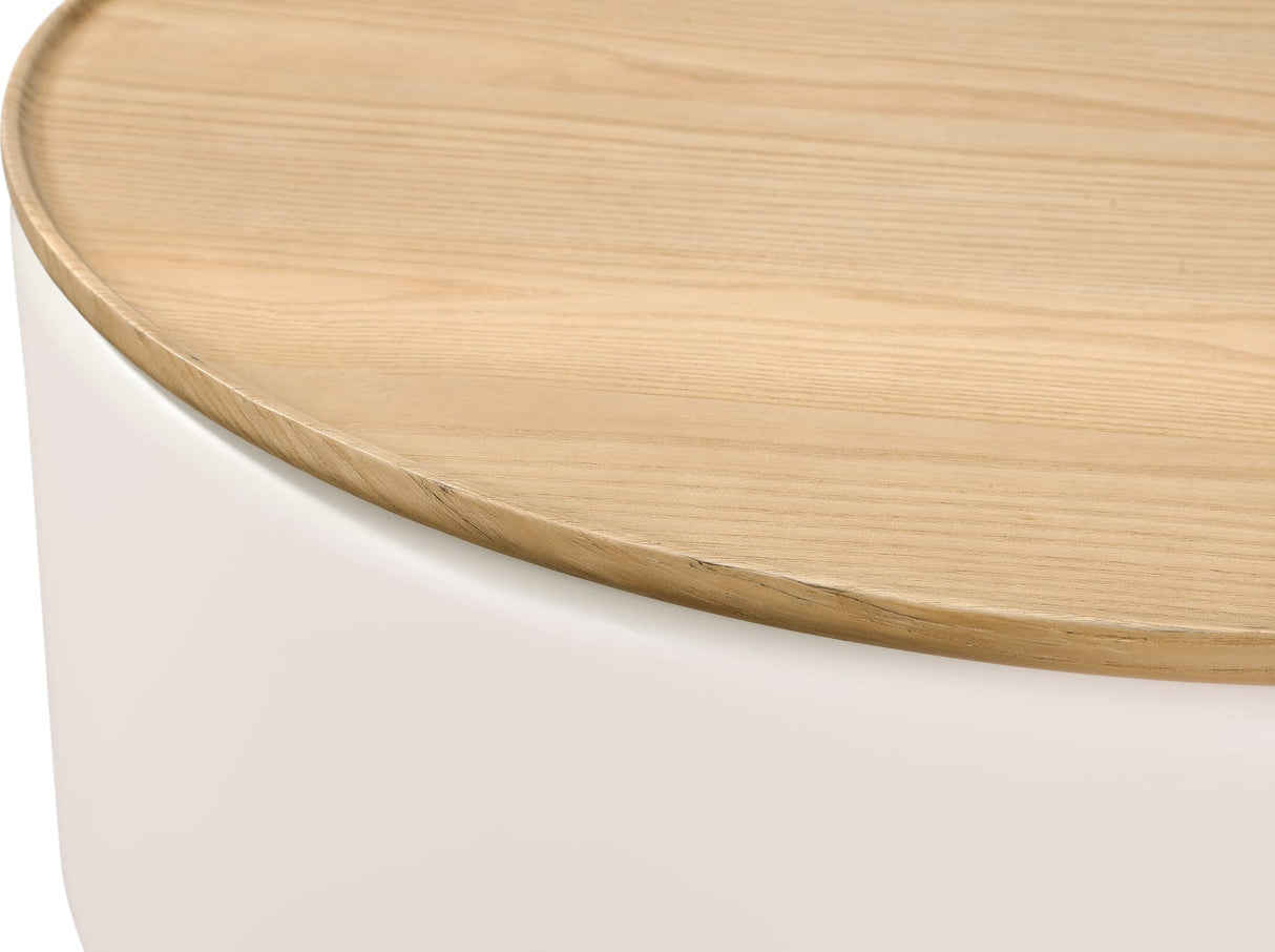 Oskar Barley Lift Top Round Coffee Table by Modus Furniture at Eve Furniture