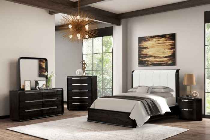 Osterley Black 5-Piece Queen Bedroom Set by Furniture of America at Eve Furniture