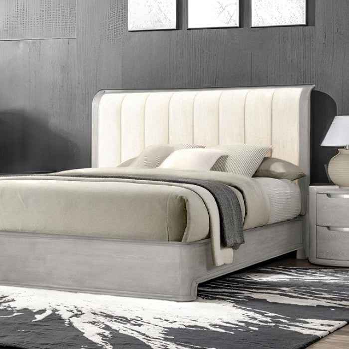Osterley Light Gray 4-Piece Queen Bedroom Set by Furniture of America at Eve Furniture
