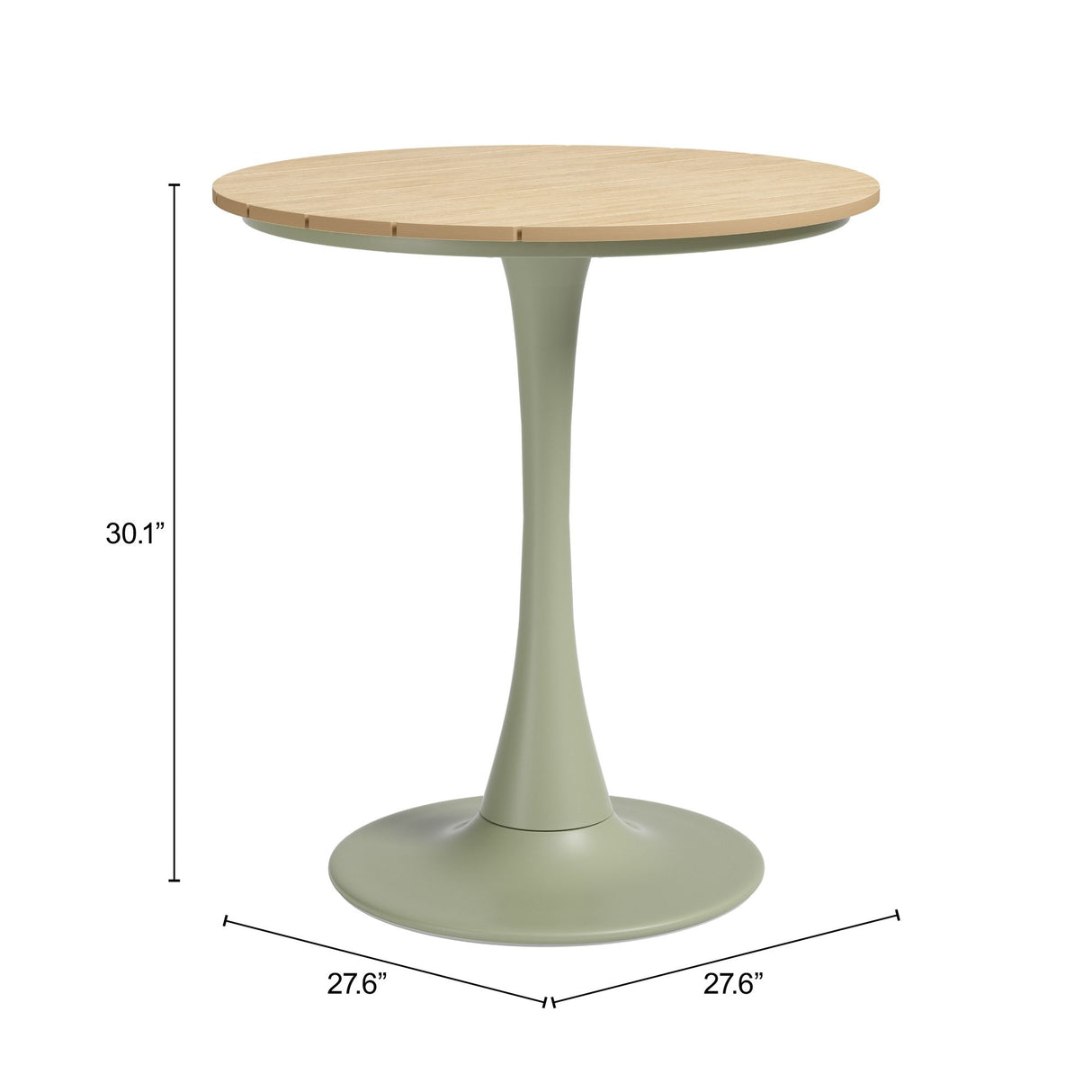 Oswego Bistro Table Green by Zuomod at Eve Furniture