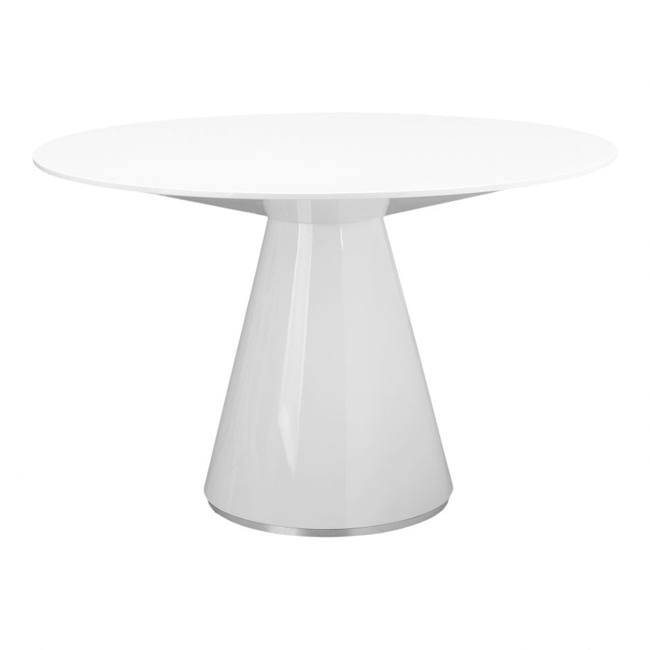 Otago Dining Table Round 47"- White by Moe's Home at Eve Furniture