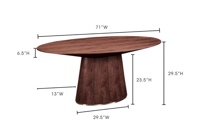 Otago Oval Dining Table - Walnut by Moe's Home at Eve Furniture