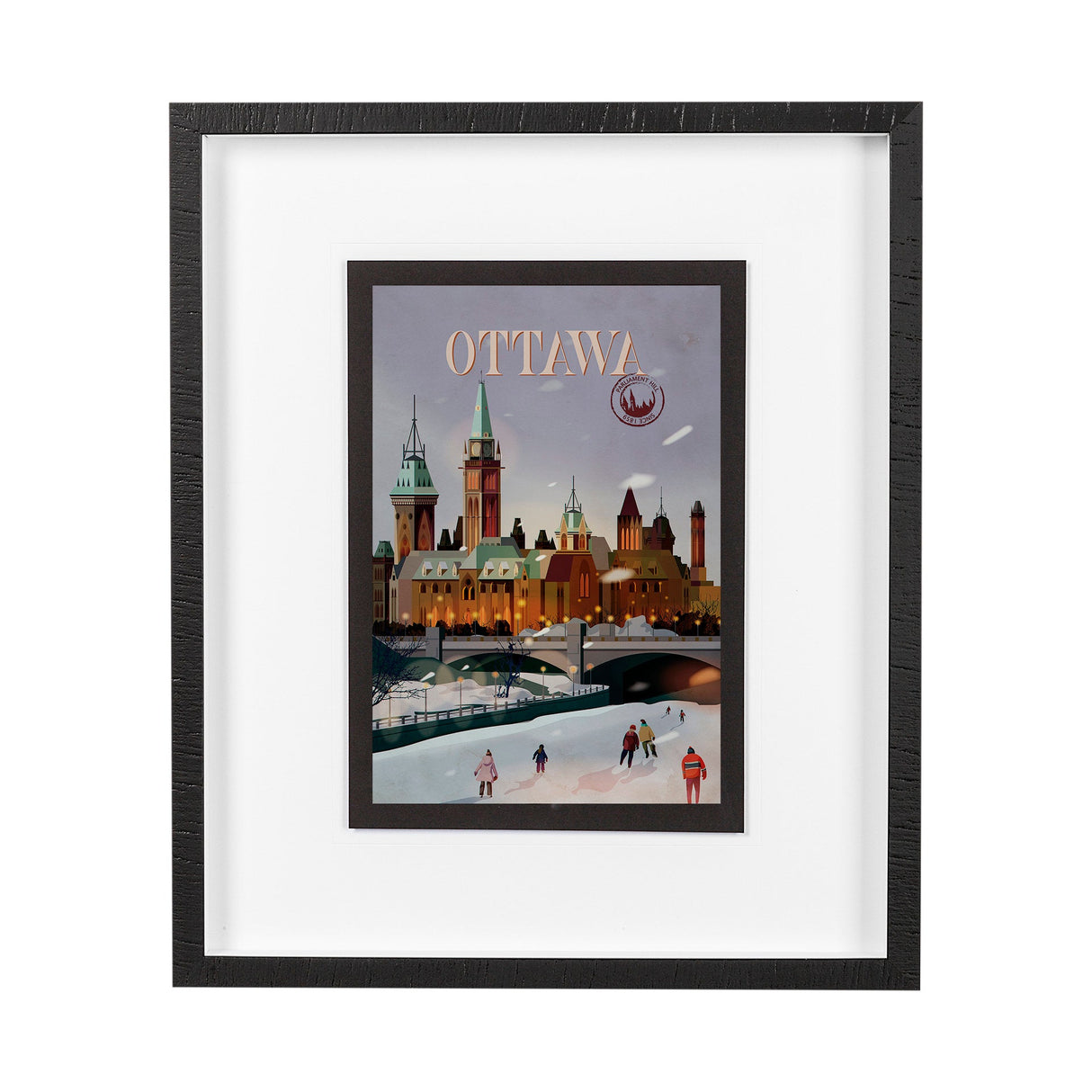 Ottawa Go Canada (M) by Mercana Studio a Framed Art Print Matted under Glass by Mercana at Eve Furniture