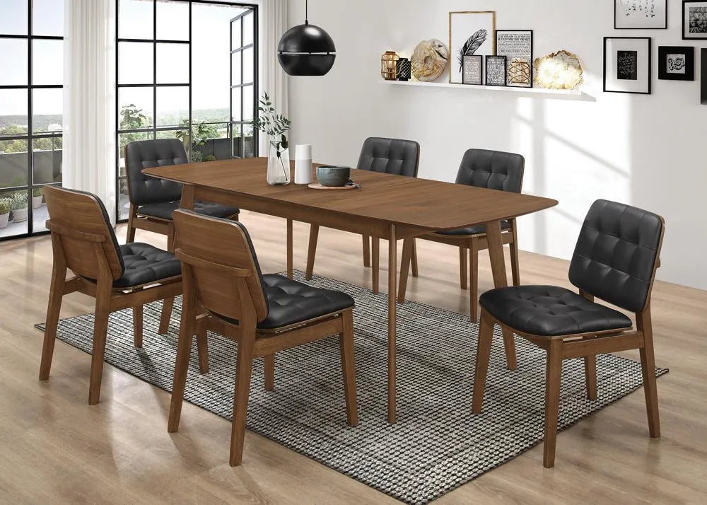 Otterson Natural Walnut/Black Tufted Back Side Chairs, Set of 2 by Coaster at Eve Furniture