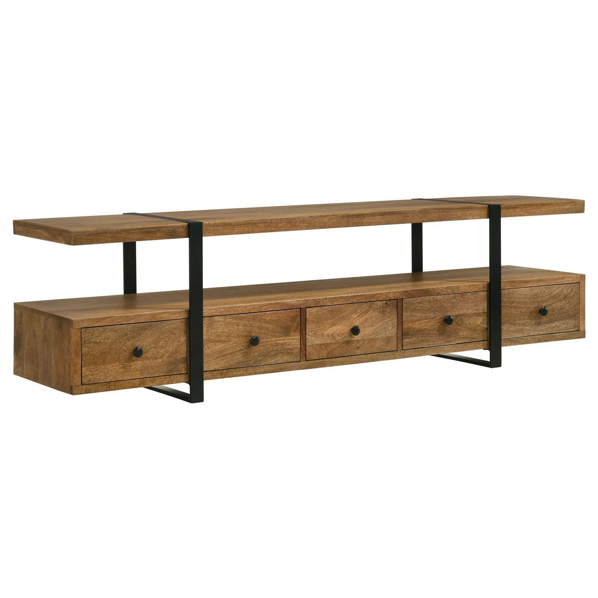 Otto Brown and Gunmetal 4-drawer Solid Wood 70" TV Stand by Coaster at Eve Furniture