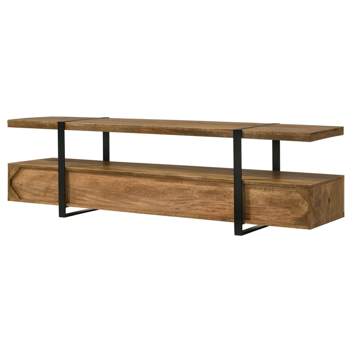Otto Brown and Gunmetal 4-drawer Solid Wood 70" TV Stand by Coaster at Eve Furniture
