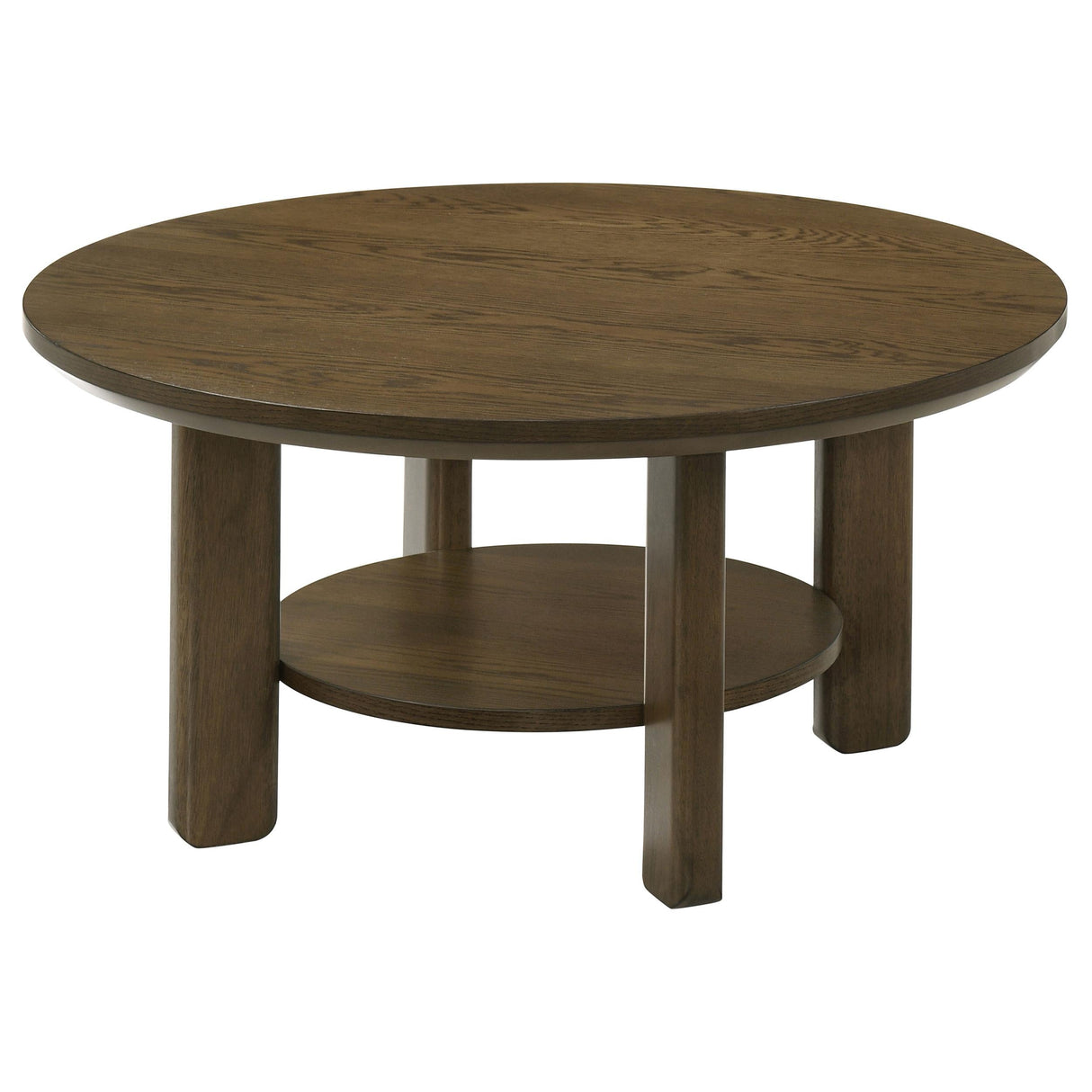 Ottowa Brown 36-inch Round Wood Cocktail Coffee Table by Coaster at Eve Furniture