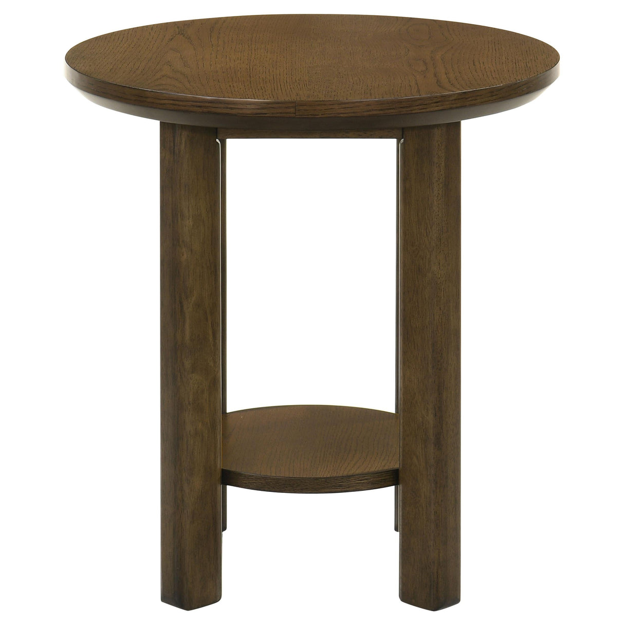 Ottowa Brown Round Wood Side End Table with Shelf by Coaster at Eve Furniture