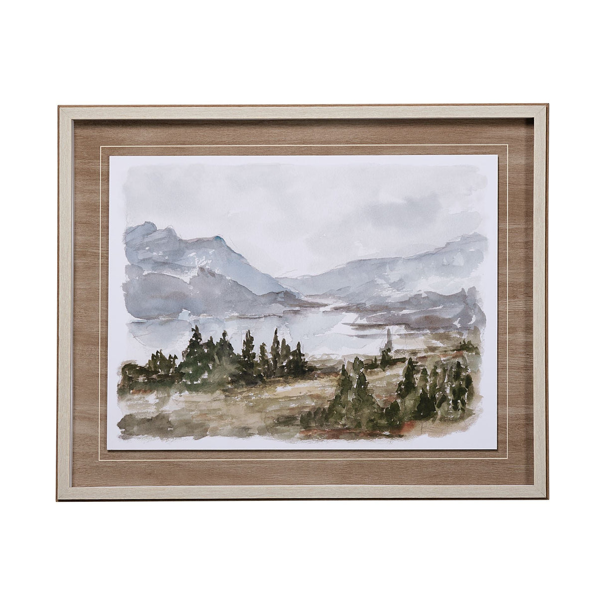 Overcast Reservoir I by Ethan Harper a Hand Embellished Textured Framed Art Print Matted under Glass by Mercana at Eve Furniture