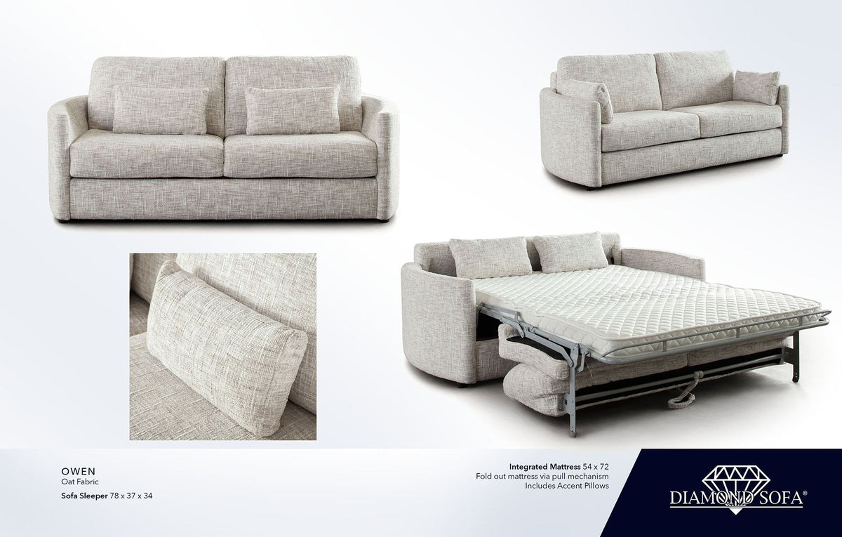 Owen Oat Fabric Sleeper Sofa