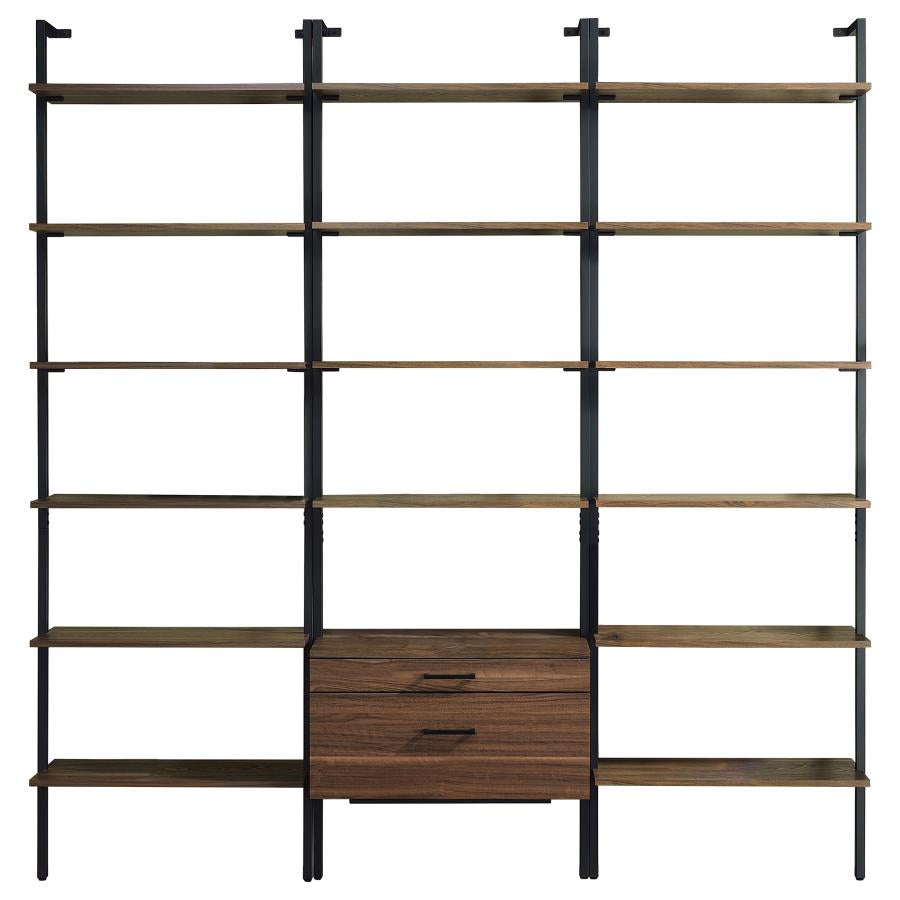 Owens Walnut 3-piece 96-inch Wall Mounted Bookshelf Set by Coaster at Eve Furniture