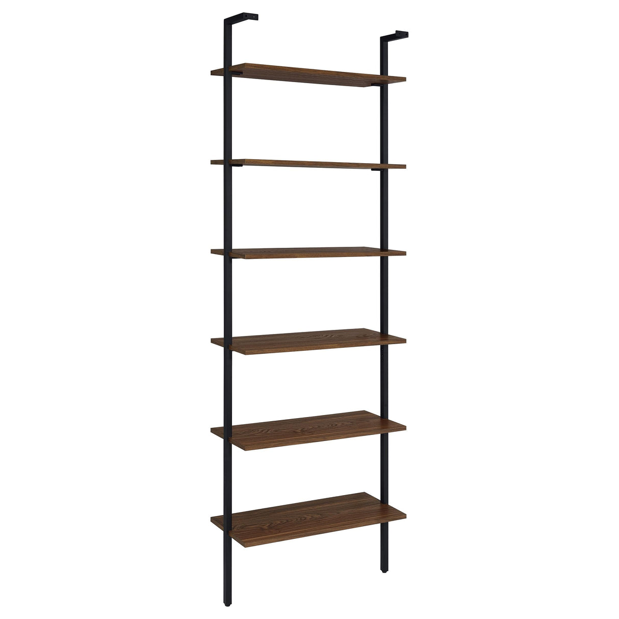 Owens Walnut 31-inch 6-shelf Wall Bookshelf by Coaster at Eve Furniture