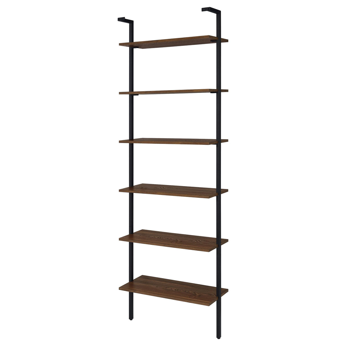 Owens Walnut 31-inch 6-shelf Wall Bookshelf by Coaster at Eve Furniture