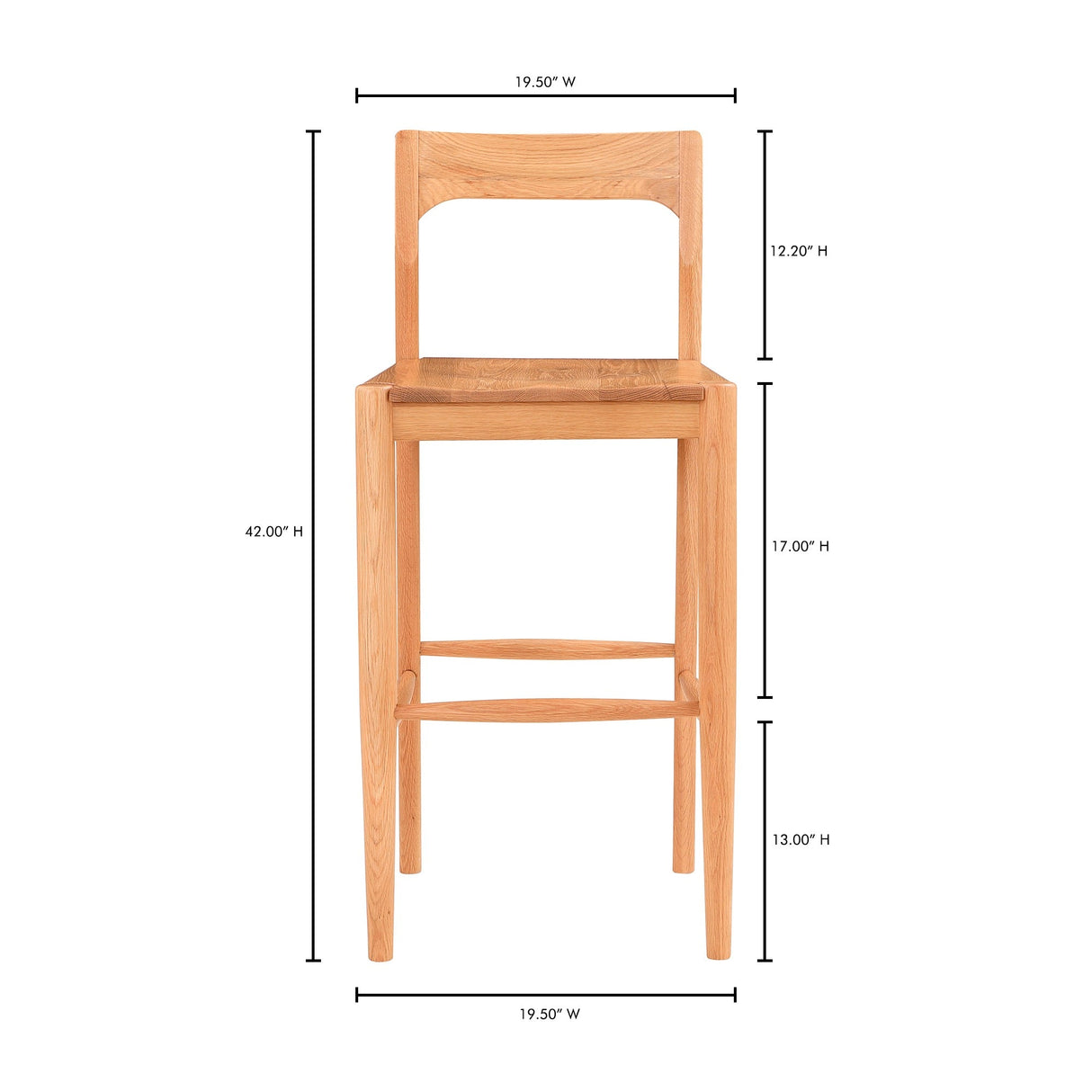 Owing Natural Oak Barstool by MOES at Eve Furniture