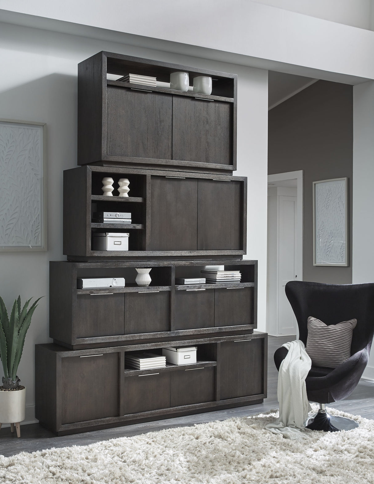 Oxford Entertainment Console 84W in Basalt Grey by Modus Furniture at Eve Furniture