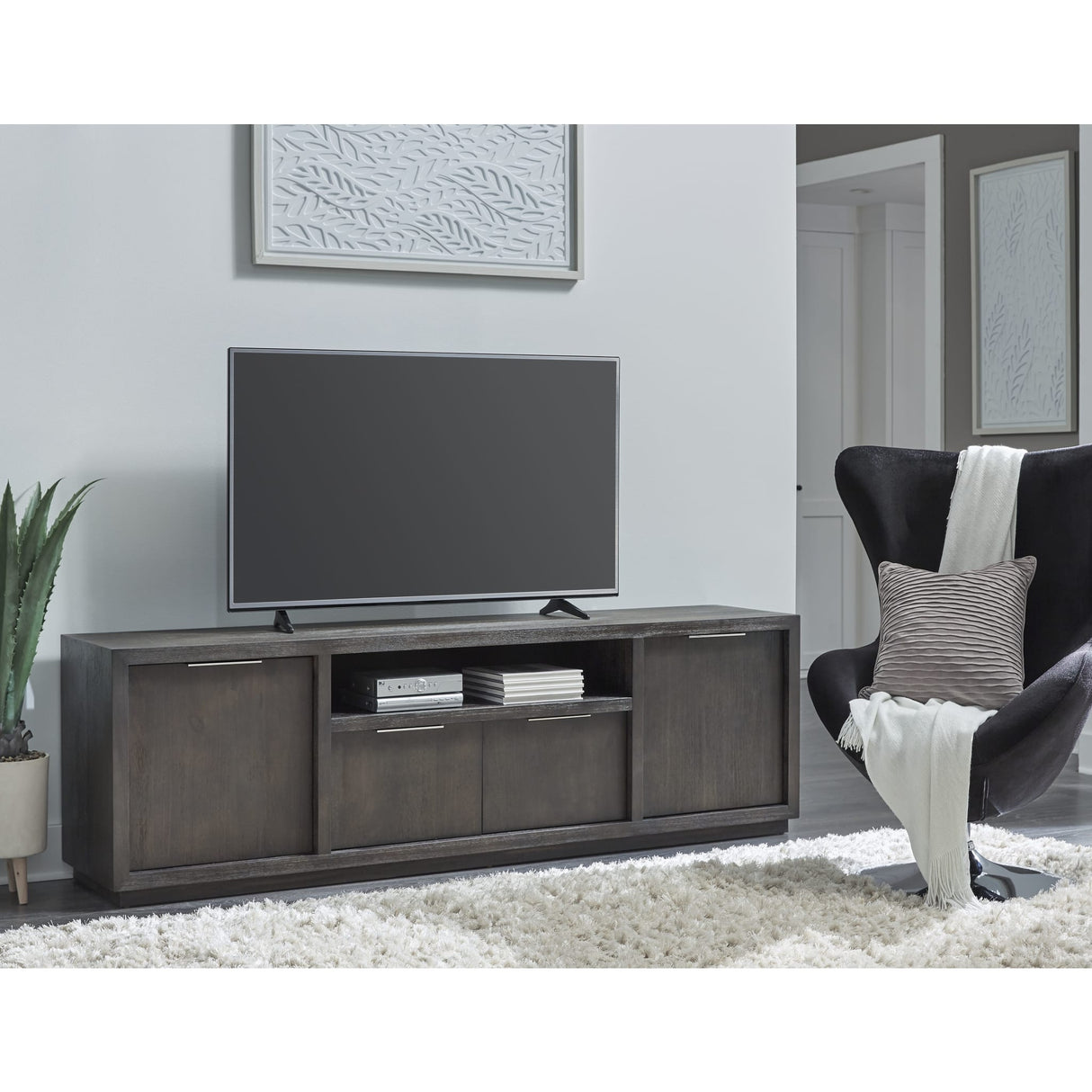 Oxford Entertainment Console 84W in Basalt Grey by Modus Furniture at Eve Furniture