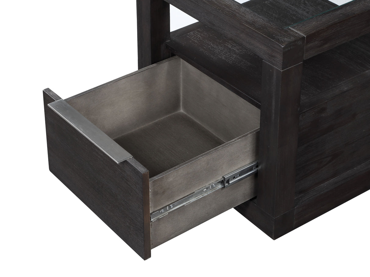 Oxford One Drawer End Table in Basalt Grey by Modus Furniture at Eve Furniture