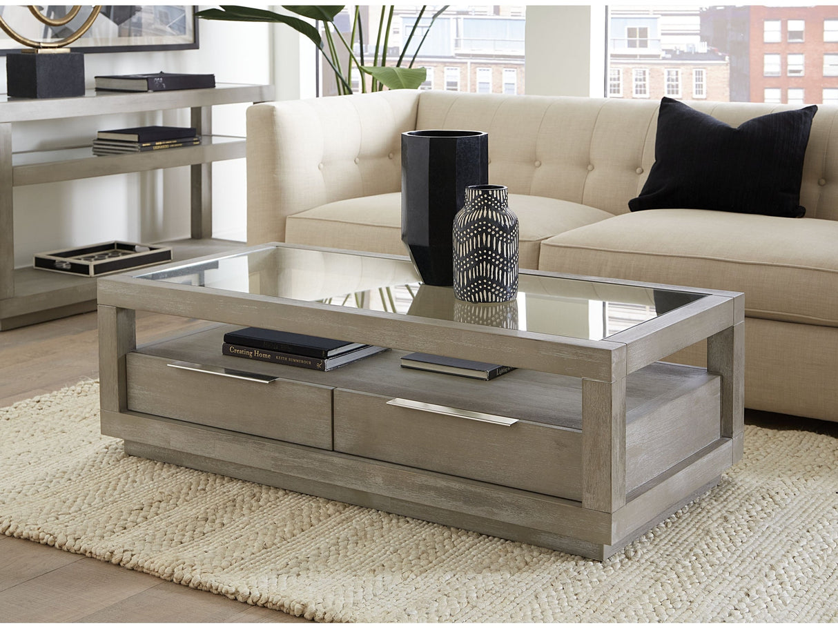 Oxford Two-Drawer Coffee Table in Mineral by Modus Furniture at Eve Furniture