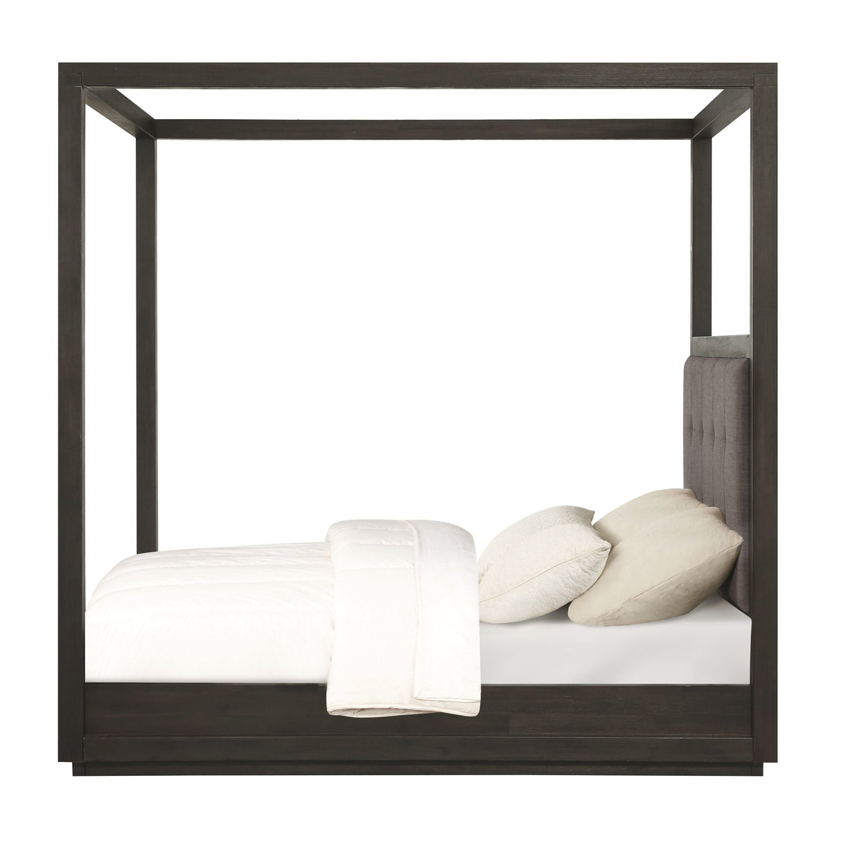Oxford Upholstered Eastern King Canopy Bed in Dolphin by Modus Furniture at Eve Furniture