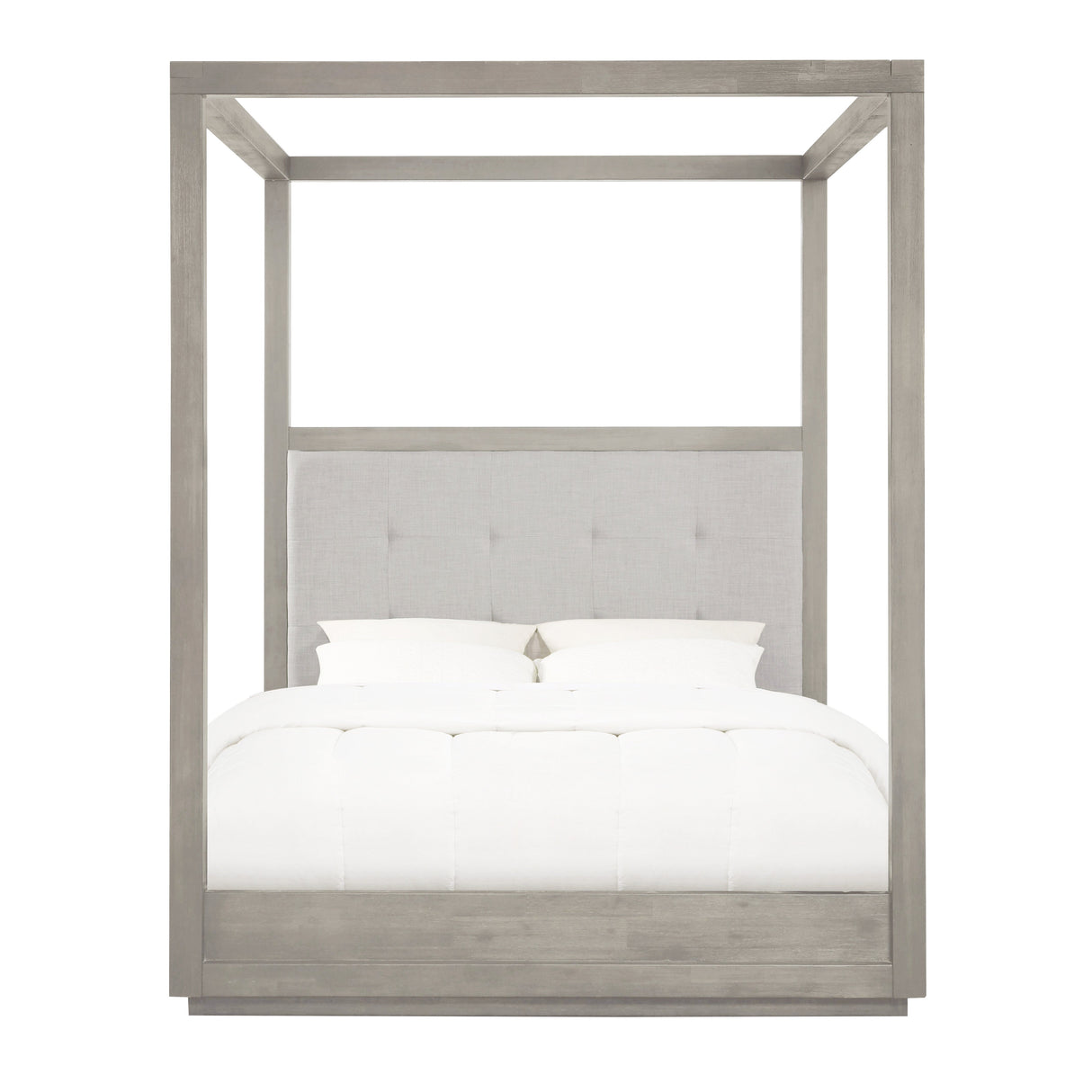 Oxford Upholstered Eastern King Canopy Bed in Mineral by Modus Furniture at Eve Furniture