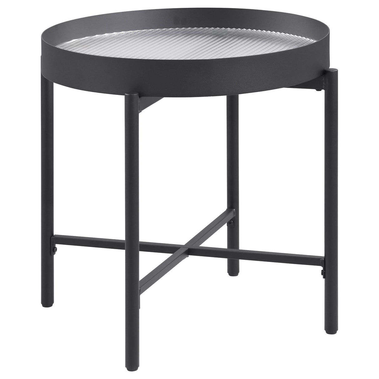 Ozella Sandy Black 2-Piece Round Coffee and End Table Set by Coaster at Eve Furniture