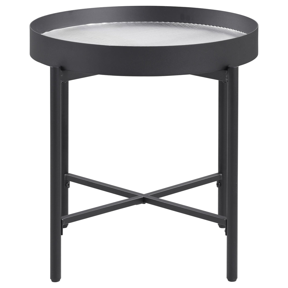 Ozella Sandy Black 2-Piece Round Coffee and End Table Set by Coaster at Eve Furniture