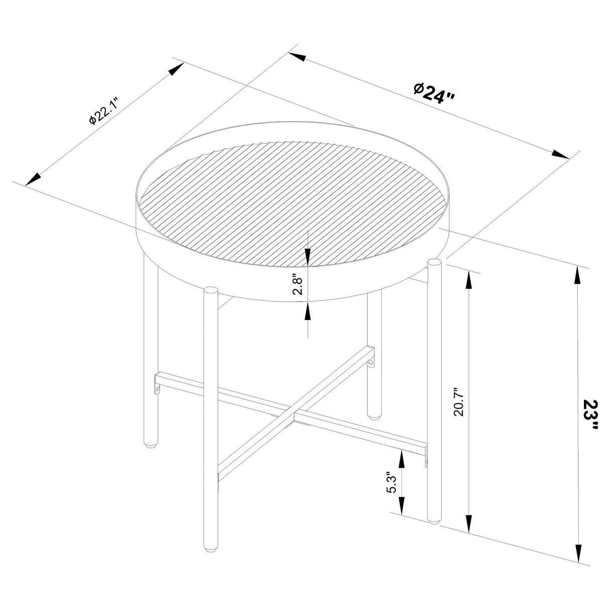 Ozella Sandy Black 3-Piece Round Coffee and End Table Set by Coaster at Eve Furniture