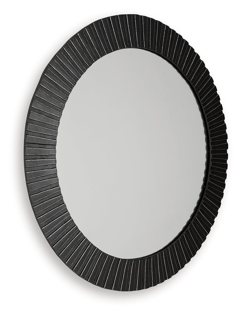 Ozias Black Accent Mirror by ASHLEY FURNITURE at Eve Furniture